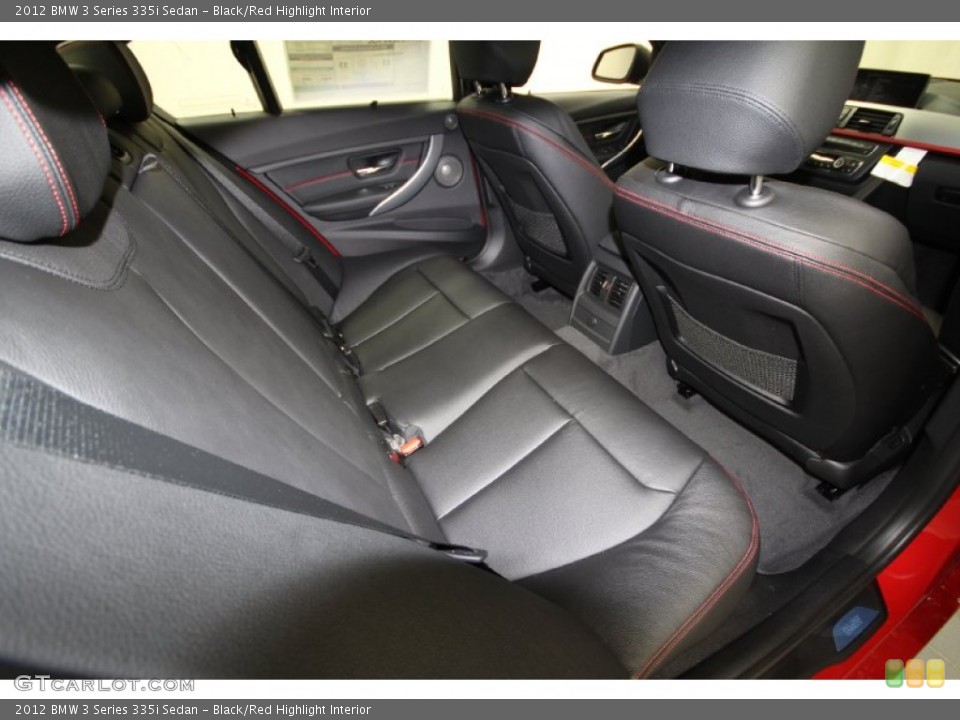 Black/Red Highlight Interior Photo for the 2012 BMW 3 Series 335i Sedan #60951240