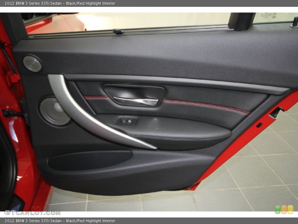 Black/Red Highlight Interior Door Panel for the 2012 BMW 3 Series 335i Sedan #60951251