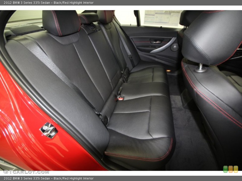 Black/Red Highlight Interior Photo for the 2012 BMW 3 Series 335i Sedan #60951259