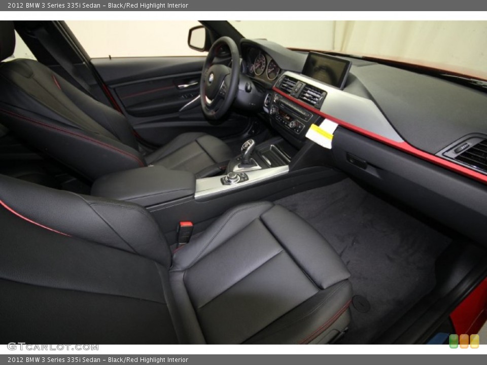 Black/Red Highlight Interior Photo for the 2012 BMW 3 Series 335i Sedan #60951267