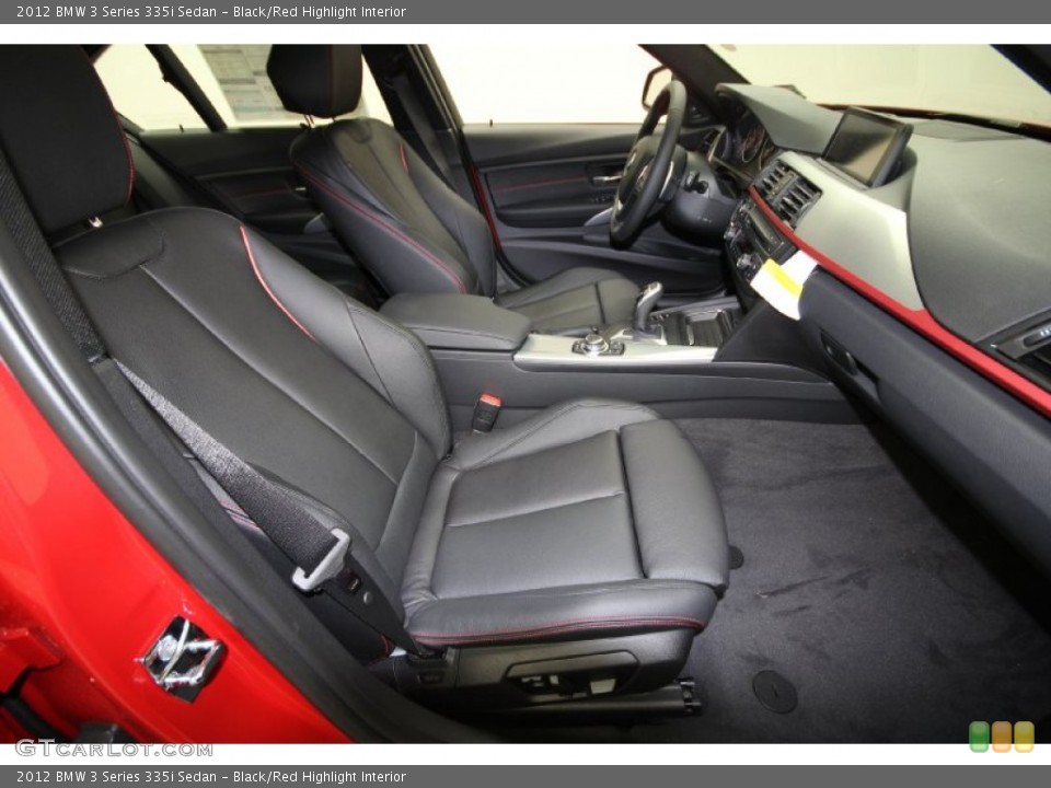 Black/Red Highlight Interior Photo for the 2012 BMW 3 Series 335i Sedan #60951285
