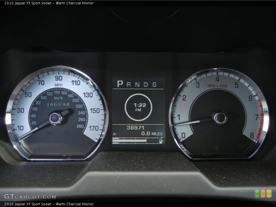 Warm Charcoal Interior Gauges for the 2010 Jaguar XF Sport Sedan #60952242