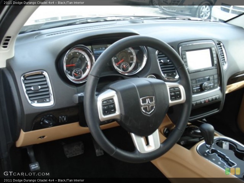 Black/Tan Interior Steering Wheel for the 2011 Dodge Durango Citadel 4x4 #60980509