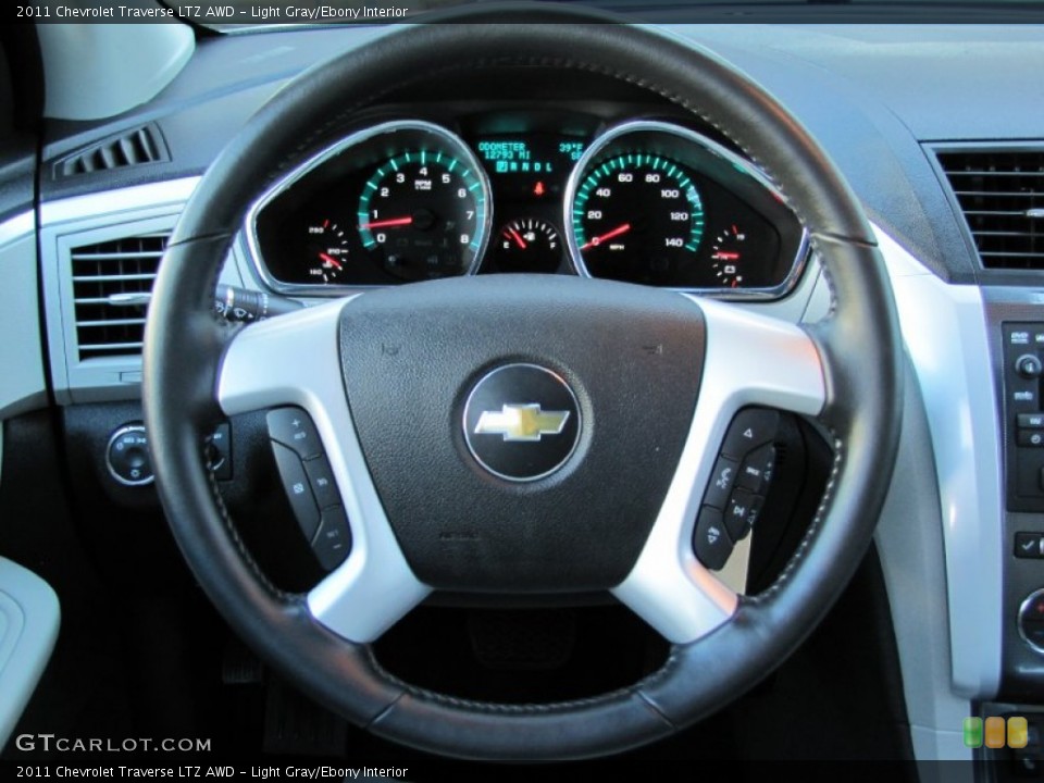 Light Gray/Ebony Interior Steering Wheel for the 2011 Chevrolet Traverse LTZ AWD #60982184