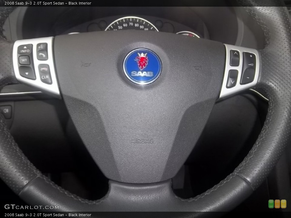 Black Interior Steering Wheel for the 2008 Saab 9-3 2.0T Sport Sedan #60984881