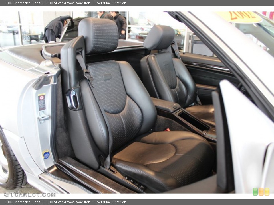 Silver/Black Interior Front Seat for the 2002 Mercedes-Benz SL 600 Silver Arrow Roadster #60988613