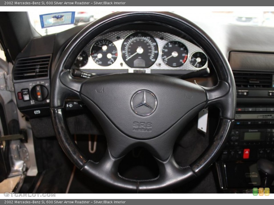 Silver/Black Interior Steering Wheel for the 2002 Mercedes-Benz SL 600 Silver Arrow Roadster #60988690