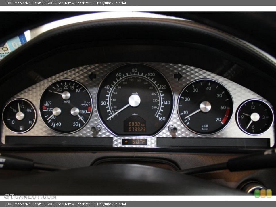 Silver/Black Interior Gauges for the 2002 Mercedes-Benz SL 600 Silver Arrow Roadster #60988708