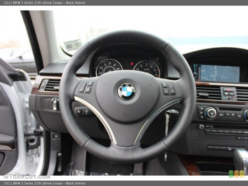 Black Interior Steering Wheel for the 2011 BMW 3 Series 328i xDrive Coupe #60989347