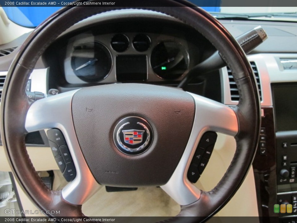 Cocoa/Light Cashmere Interior Steering Wheel for the 2008 Cadillac Escalade AWD #60998299