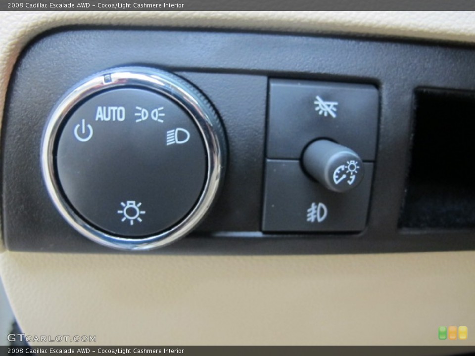 Cocoa/Light Cashmere Interior Controls for the 2008 Cadillac Escalade AWD #60998326