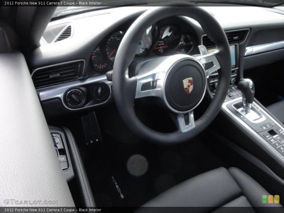 Black Interior Steering Wheel for the 2012 Porsche New 911 Carrera S Coupe #61002973