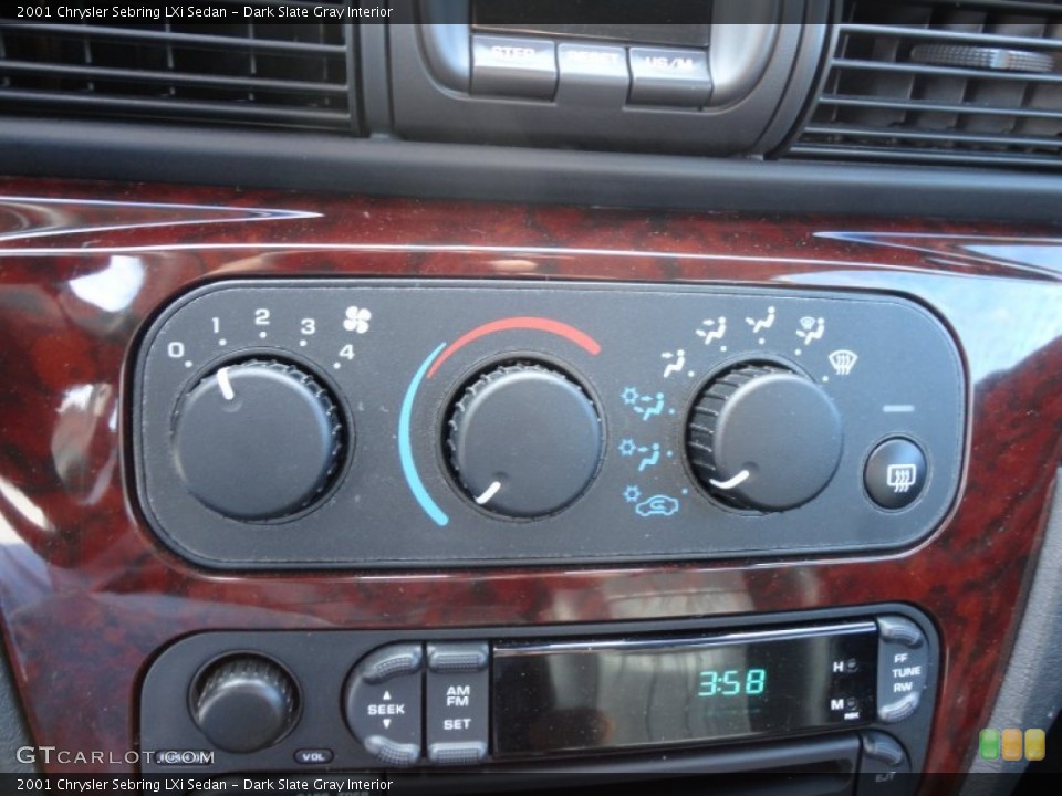 Dark Slate Gray Interior Controls for the 2001 Chrysler Sebring LXi Sedan #61013449