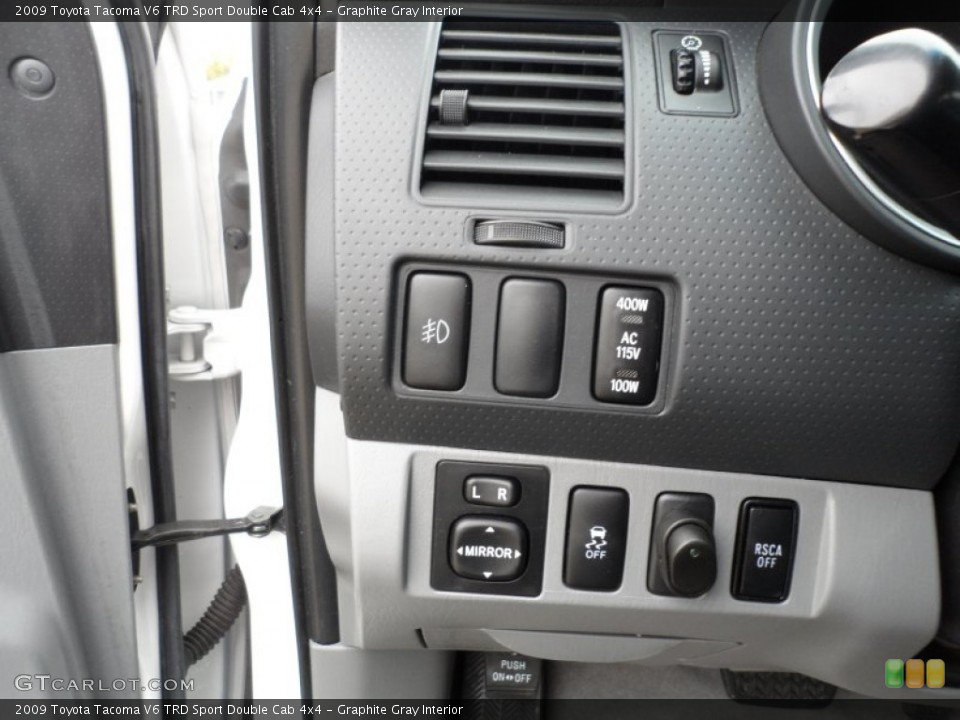 Graphite Gray Interior Controls for the 2009 Toyota Tacoma V6 TRD Sport Double Cab 4x4 #61014790