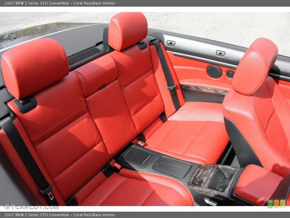 Coral Red/Black Interior Rear Seat for the 2007 BMW 3 Series 335i Convertible #61016467