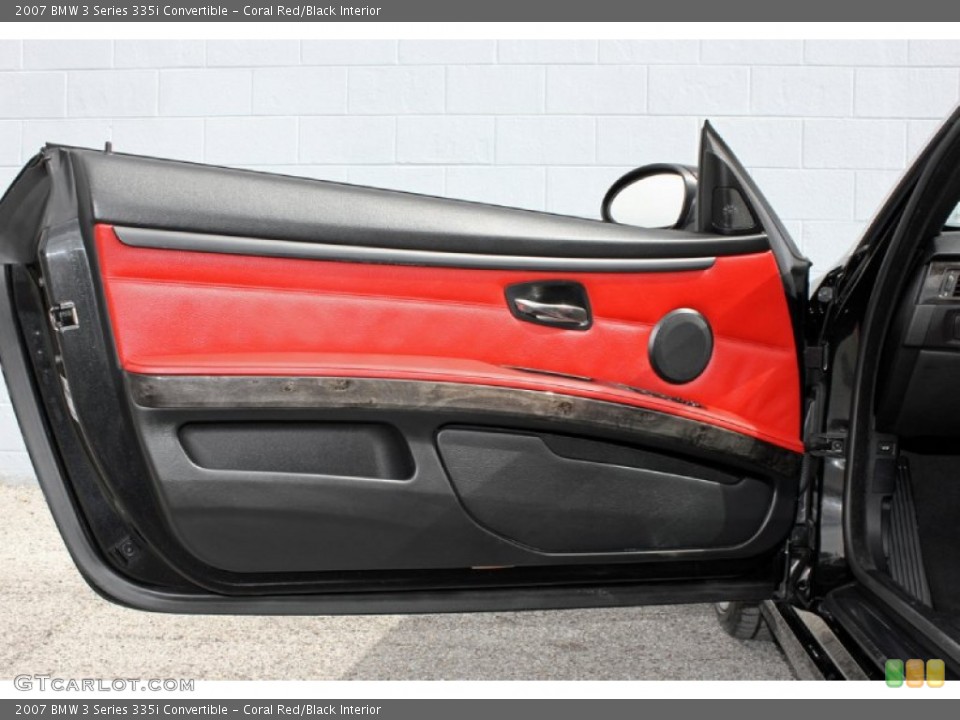 Coral Red/Black Interior Door Panel for the 2007 BMW 3 Series 335i Convertible #61016935