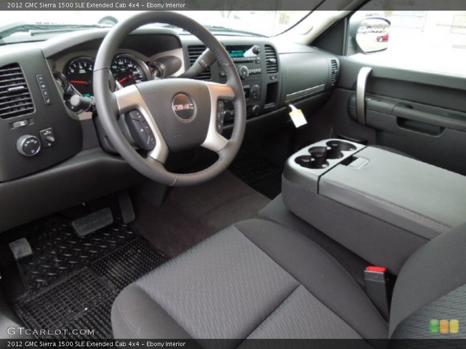 Ebony Interior Prime Interior for the 2012 GMC Sierra 1500 SLE Extended Cab 4x4 #61019665