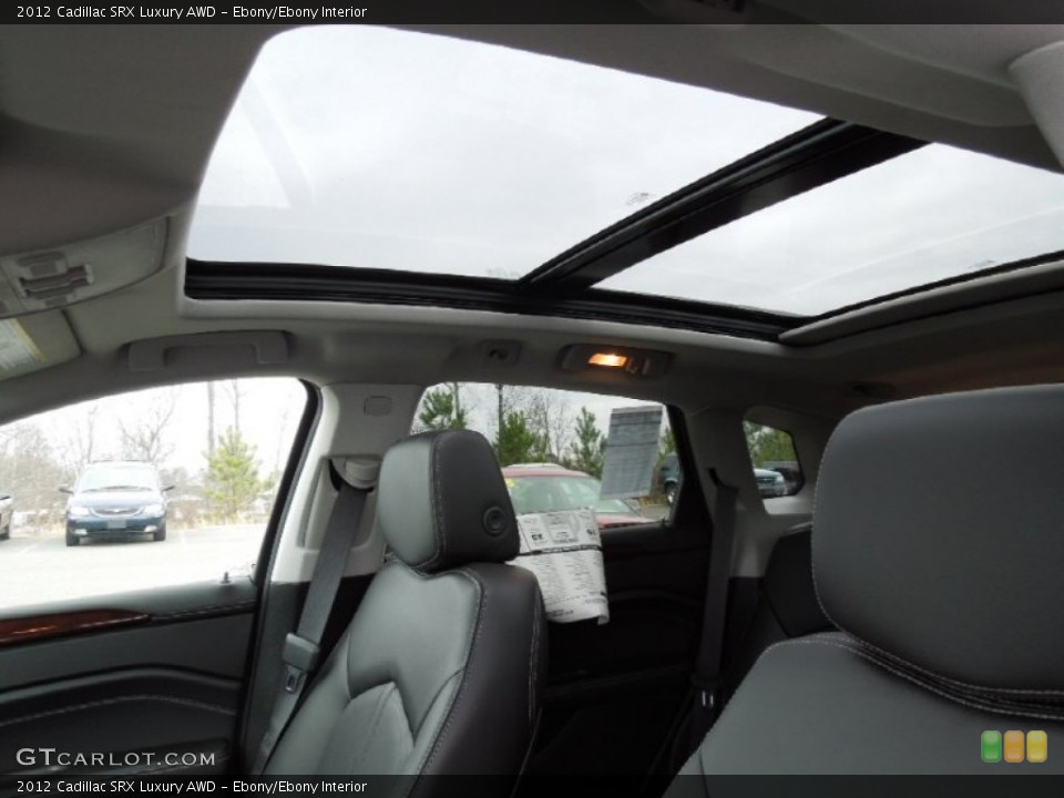 Ebony/Ebony Interior Sunroof for the 2012 Cadillac SRX Luxury AWD #61020688