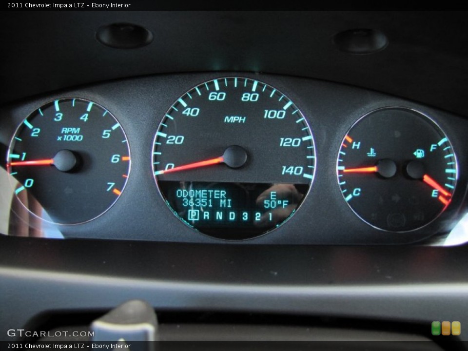 Ebony Interior Gauges for the 2011 Chevrolet Impala LTZ #61031548