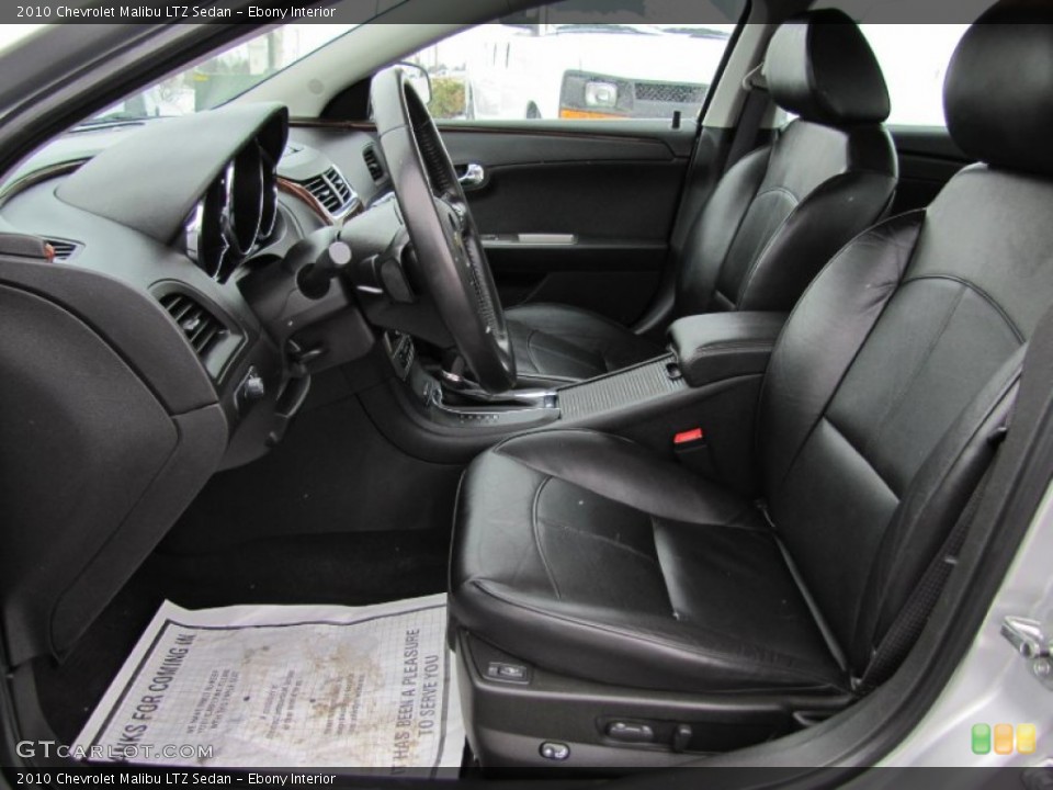 Ebony Interior Photo for the 2010 Chevrolet Malibu LTZ Sedan #61031746