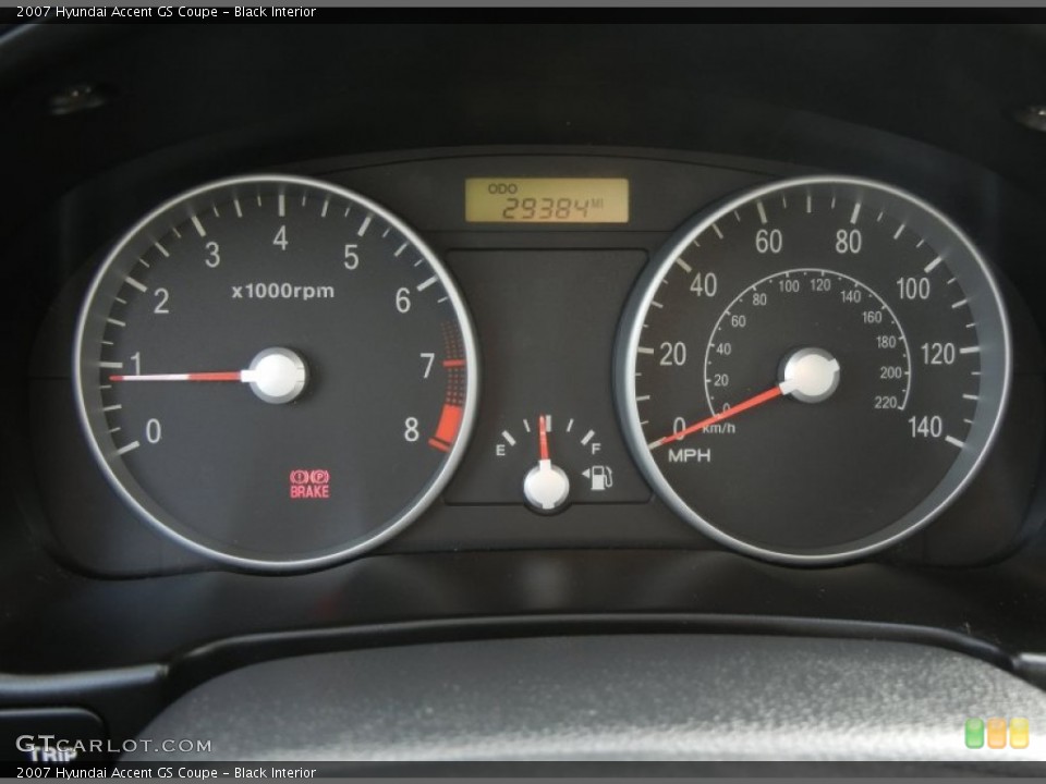 Black Interior Gauges for the 2007 Hyundai Accent GS Coupe #61035386