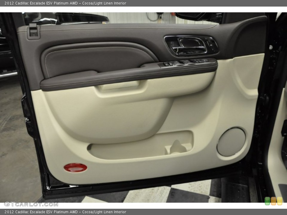 Cocoa/Light Linen Interior Door Panel for the 2012 Cadillac Escalade ESV Platinum AWD #61035486