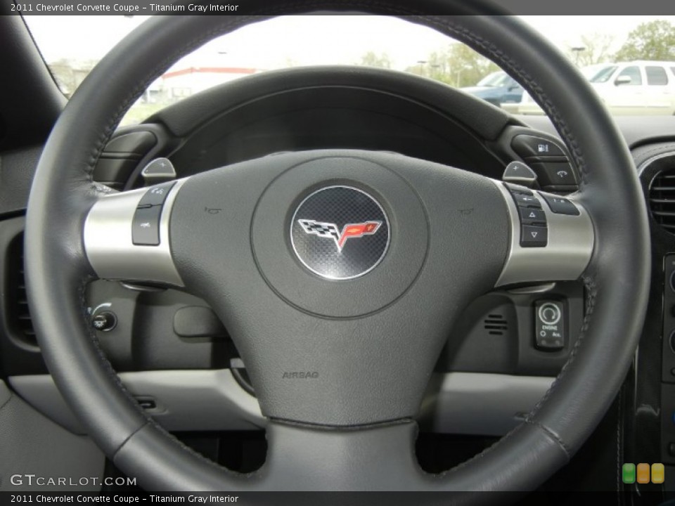 Titanium Gray Interior Steering Wheel for the 2011 Chevrolet Corvette Coupe #61035679