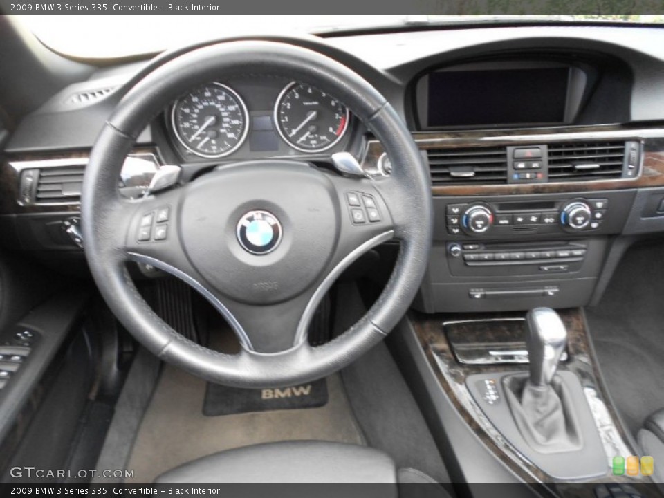 Black Interior Steering Wheel for the 2009 BMW 3 Series 335i Convertible #61036189