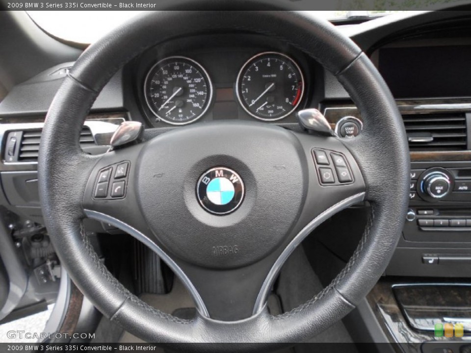 Black Interior Steering Wheel for the 2009 BMW 3 Series 335i Convertible #61036270