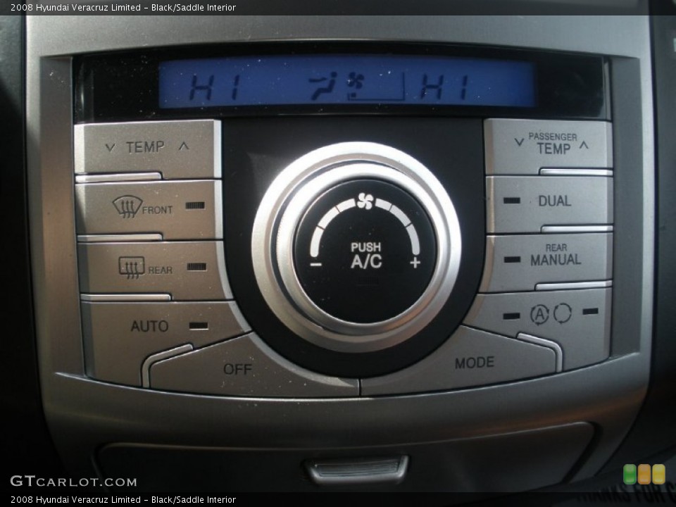 Black/Saddle Interior Controls for the 2008 Hyundai Veracruz Limited #61040602