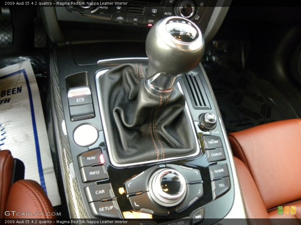Magma Red Silk Nappa Leather Interior Transmission for the 2009 Audi S5 4.2 quattro #61050214