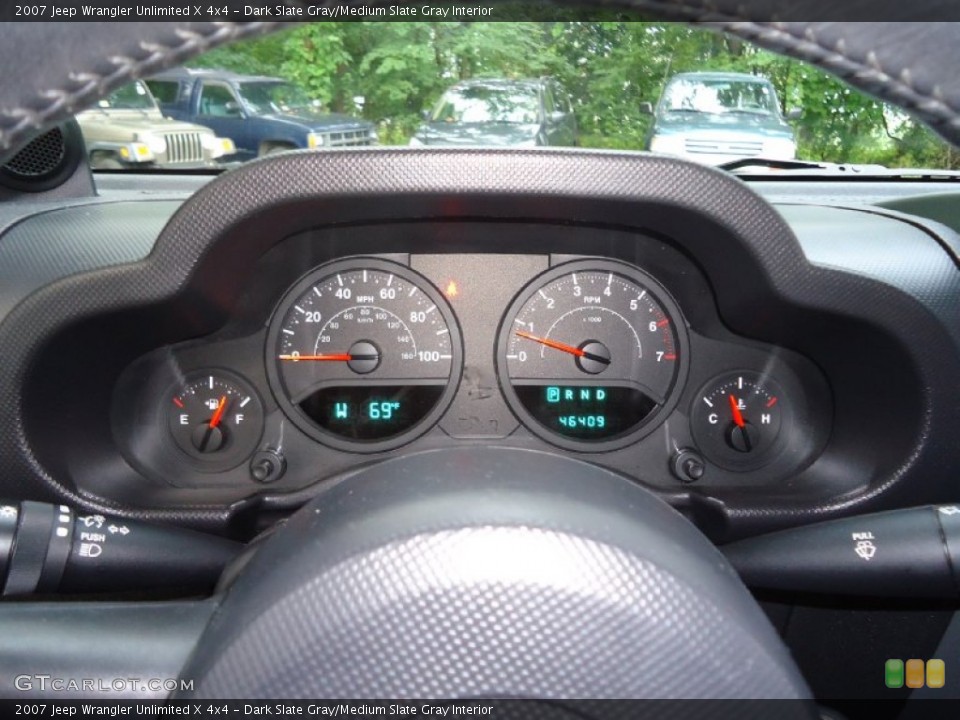 Dark Slate Gray/Medium Slate Gray Interior Gauges for the 2007 Jeep Wrangler Unlimited X 4x4 #61052544