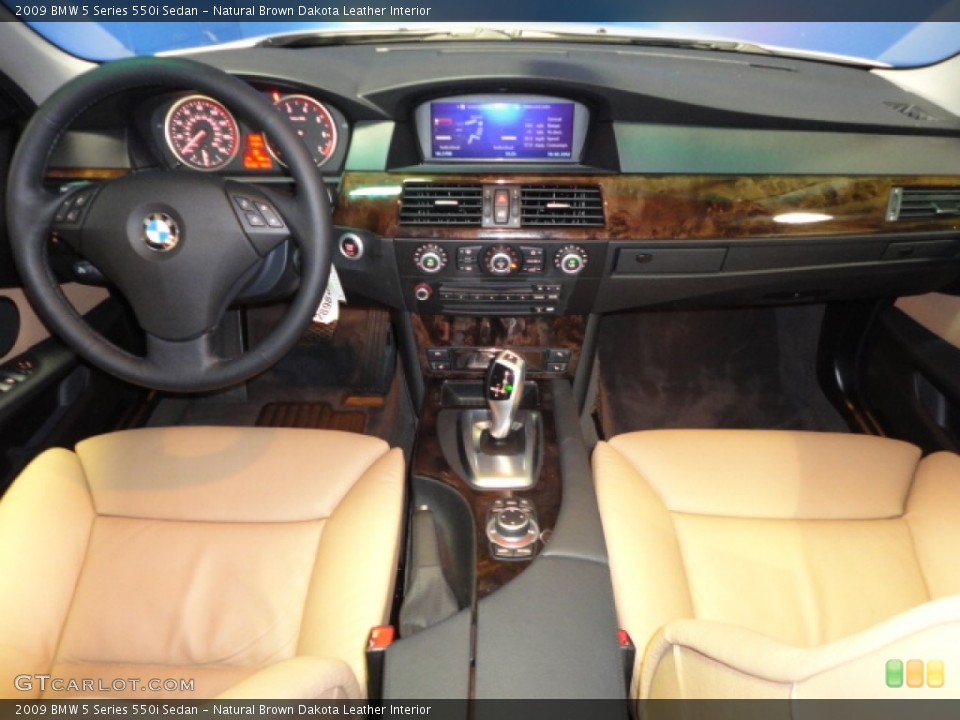 Natural Brown Dakota Leather Interior Dashboard for the 2009 BMW 5 Series 550i Sedan #61058335