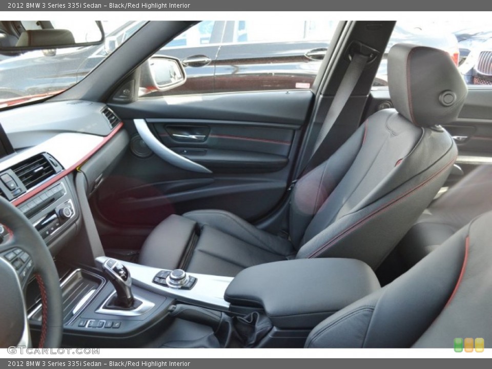 Black/Red Highlight Interior Photo for the 2012 BMW 3 Series 335i Sedan #61061419