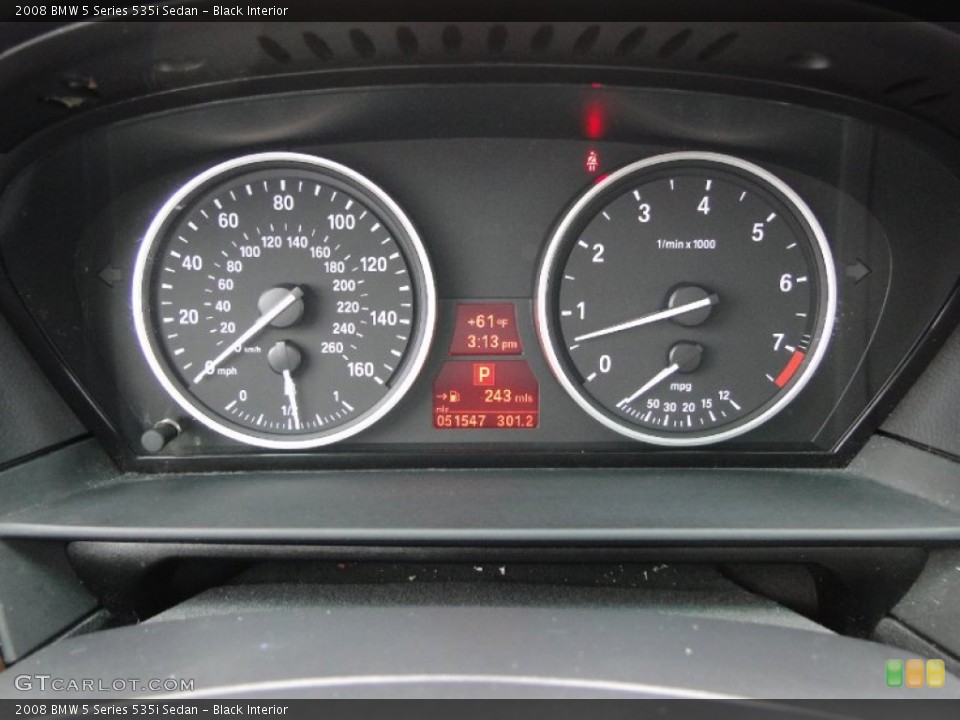 Black Interior Gauges for the 2008 BMW 5 Series 535i Sedan #61062148