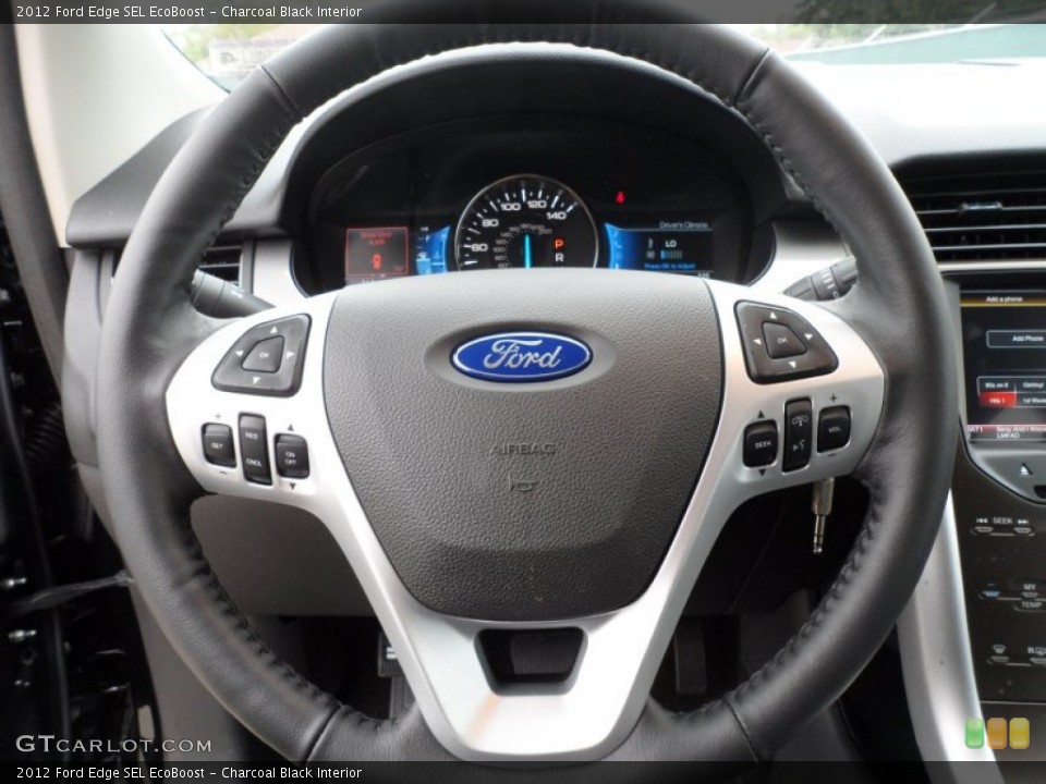 Charcoal Black Interior Steering Wheel for the 2012 Ford Edge SEL EcoBoost #61066999