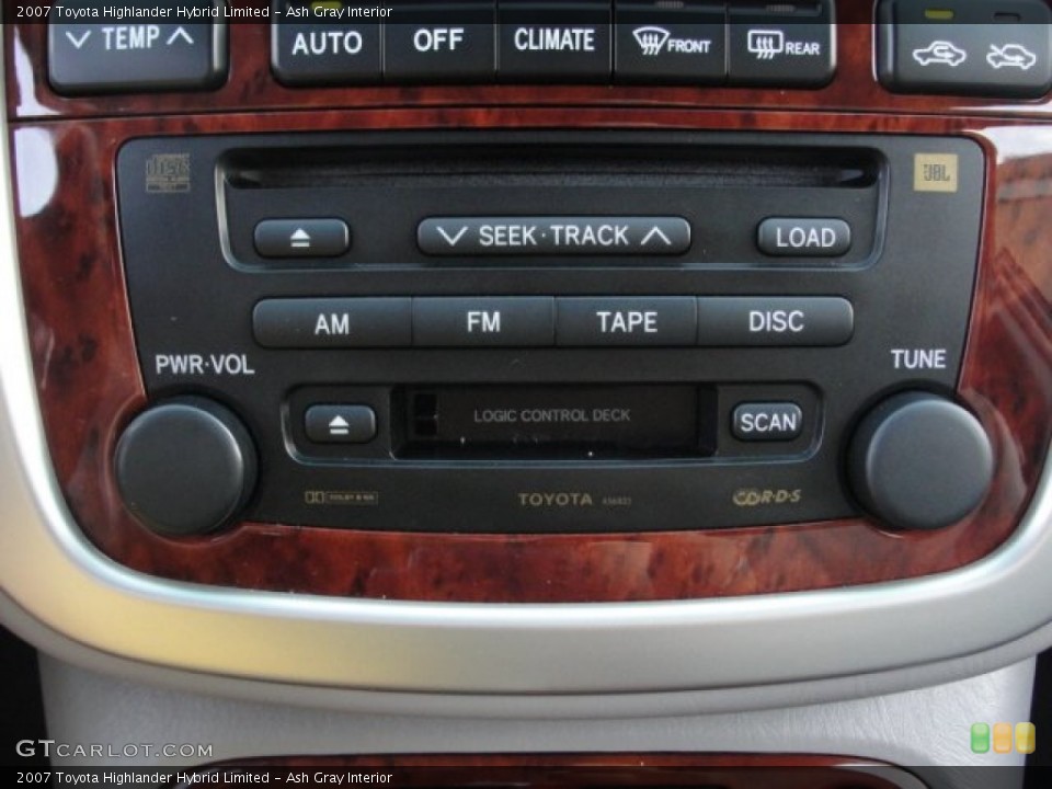 Ash Gray Interior Audio System for the 2007 Toyota Highlander Hybrid Limited #61068358