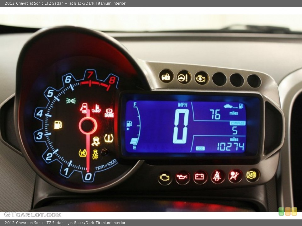 Jet Black/Dark Titanium Interior Gauges for the 2012 Chevrolet Sonic LTZ Sedan #61069174