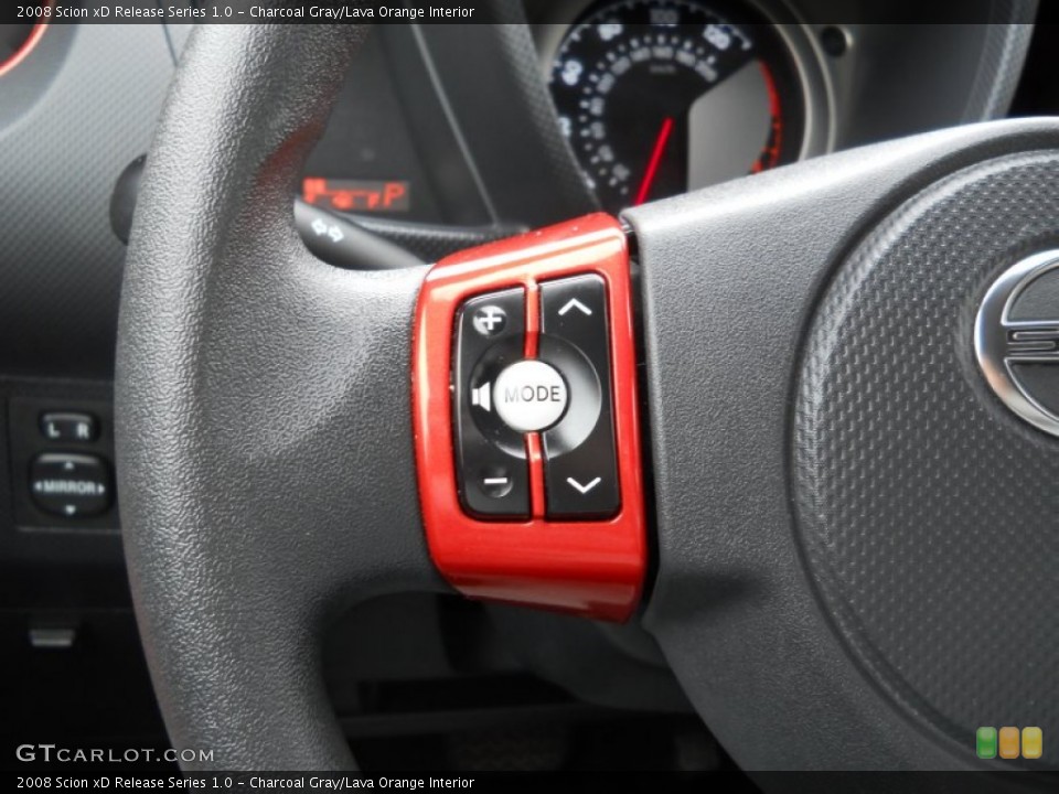 Charcoal Gray/Lava Orange Interior Controls for the 2008 Scion xD Release Series 1.0 #61069639