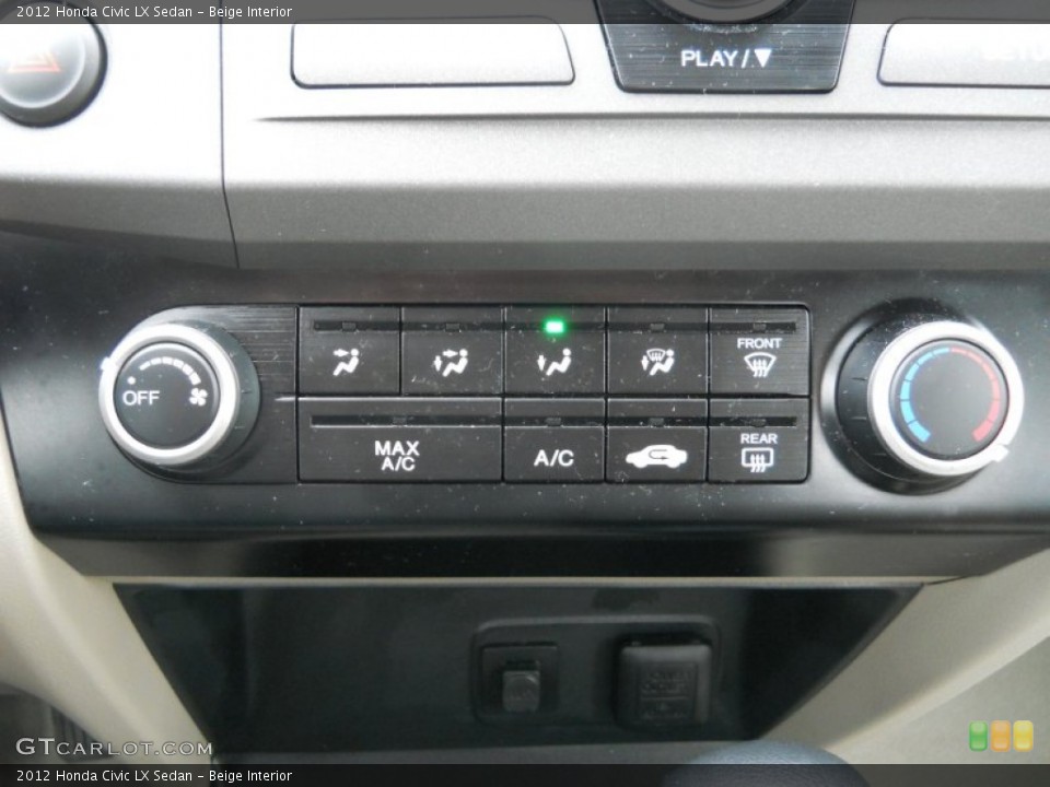 Beige Interior Controls for the 2012 Honda Civic LX Sedan #61069777