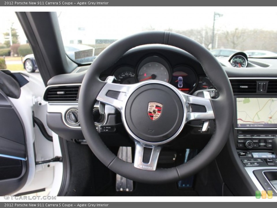 Agate Grey Interior Steering Wheel for the 2012 Porsche New 911 Carrera S Coupe #61071433