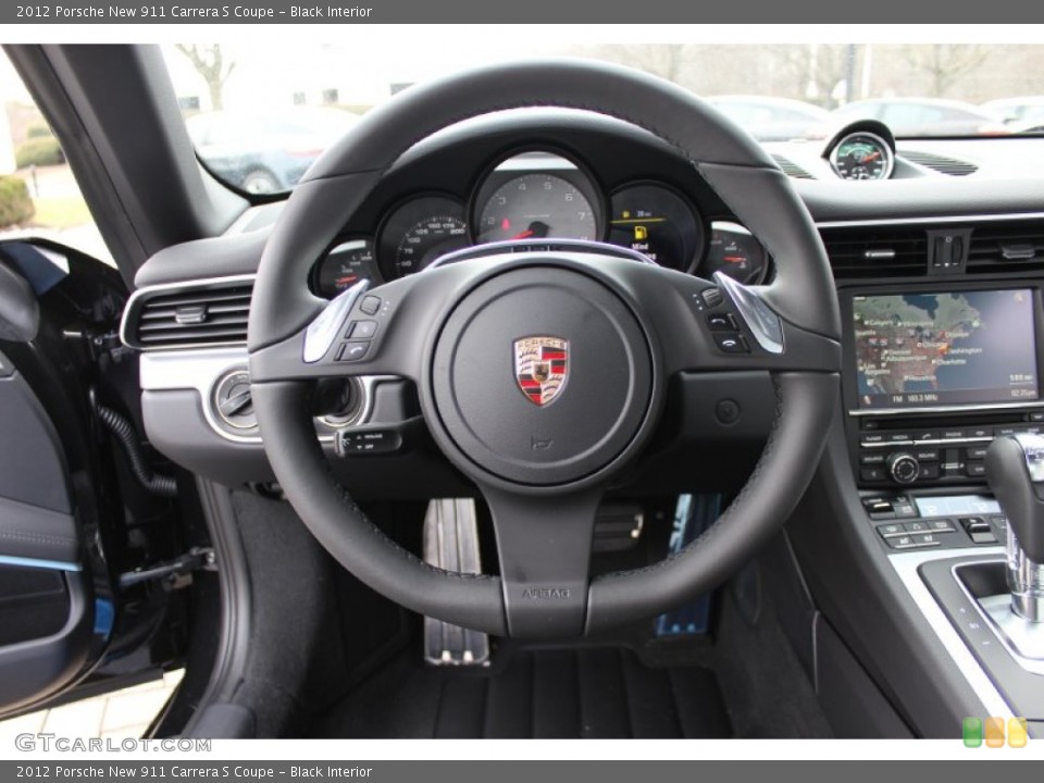 Black Interior Steering Wheel for the 2012 Porsche New 911 Carrera S Coupe #61071658