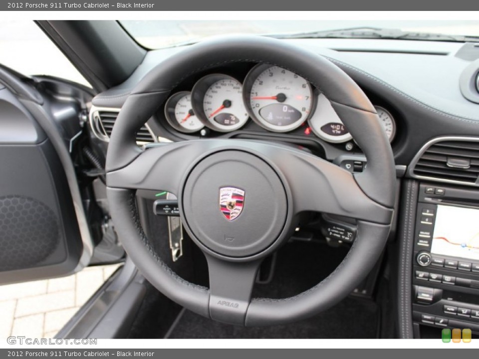 Black Interior Steering Wheel for the 2012 Porsche 911 Turbo Cabriolet #61071893