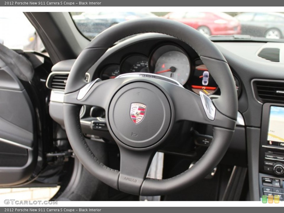 Black Interior Steering Wheel for the 2012 Porsche New 911 Carrera S Coupe #61072093