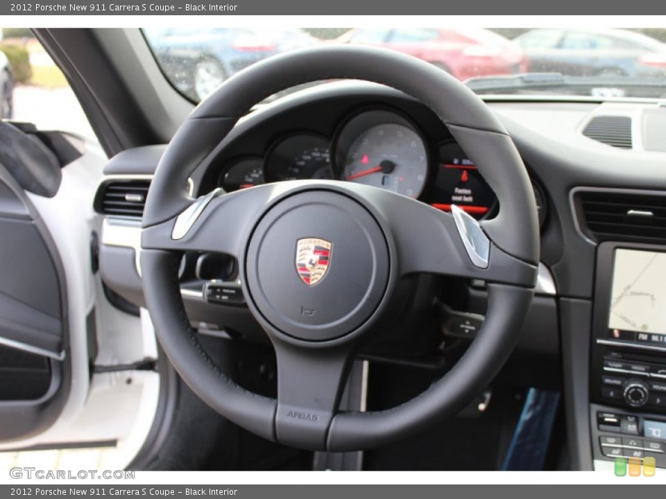 Black Interior Steering Wheel for the 2012 Porsche New 911 Carrera S Coupe #61072285