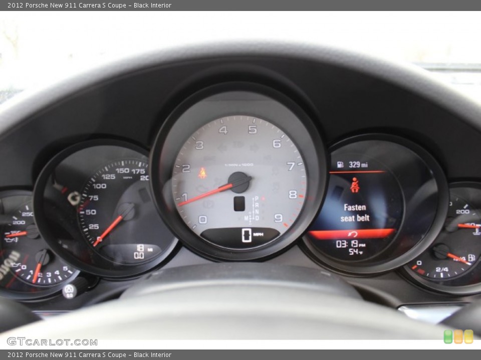 Black Interior Gauges for the 2012 Porsche New 911 Carrera S Coupe #61072294