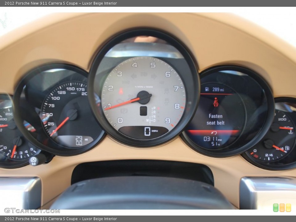 Luxor Beige Interior Gauges for the 2012 Porsche New 911 Carrera S Coupe #61072390