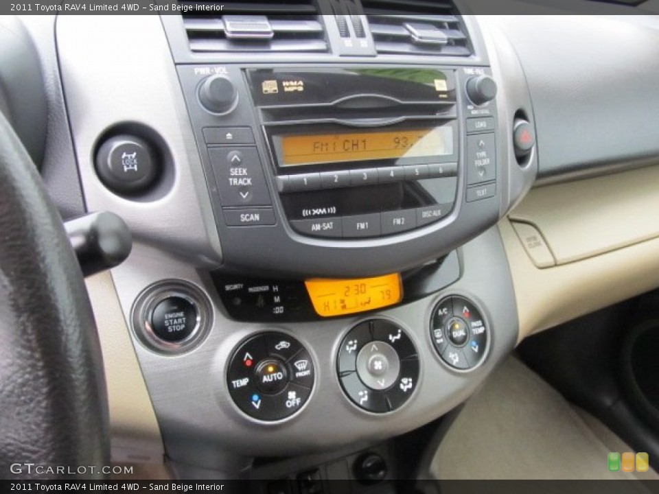 Sand Beige Interior Controls for the 2011 Toyota RAV4 Limited 4WD #61077838