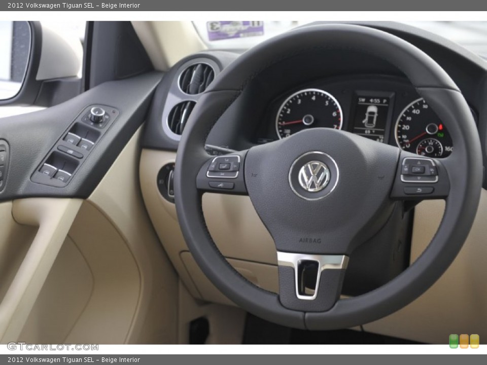 Beige Interior Steering Wheel for the 2012 Volkswagen Tiguan SEL #61081789