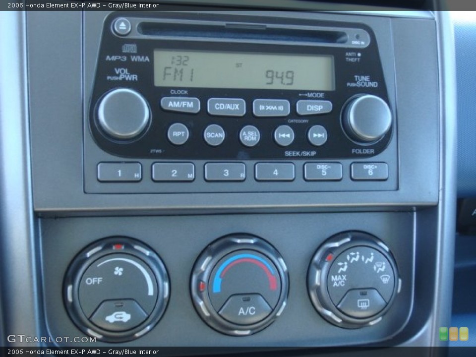 Gray/Blue Interior Controls for the 2006 Honda Element EX-P AWD #61081819